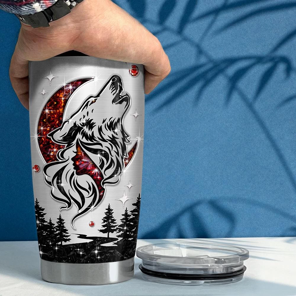 Personalized Wolf Tumbler With Customize Name Jewelry Drawing 7 Personalized Wolf Tumbler With Customize Name Jewelry Drawing - Image 5