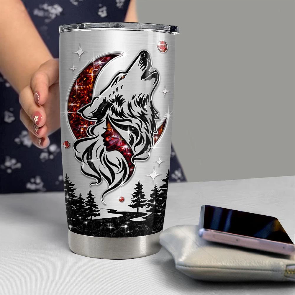 Personalized Wolf Tumbler With Customize Name Jewelry Drawing 8 Personalized Wolf Tumbler With Customize Name Jewelry Drawing - Image 6