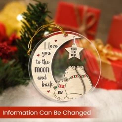 Personalized Polar Bear Family Ornament Acrylic Ornament 2024 For Dad Mom Baby Polar Bear Xmas Ornament Gift Custom Name Parents Kid -Gift Series Store SJORLIKL06102022008AR MK02