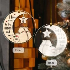 Personalized Polar Bear Family Ornament Acrylic Ornament 2024 For Dad Mom Baby Polar Bear Xmas Ornament Gift Custom Name Parents Kid -Gift Series Store SJORLIKL06102022008AR MK03