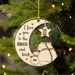 Personalized Polar Bear Family Ornament Acrylic Ornament 2024 For Dad Mom Baby Polar Bear Xmas Ornament Gift Custom Name Parents Kid -Gift Series Store SJORLIKL06102022008AR MK04