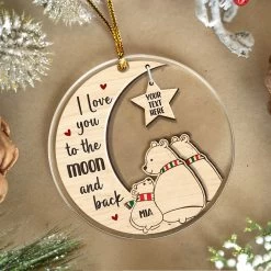 Personalized Polar Bear Family Ornament Acrylic Ornament 2024 For Dad Mom Baby Polar Bear Xmas Ornament Gift Custom Name Parents Kid -Gift Series Store SJORLIKL06102022008AR MK05