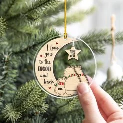 Personalized Polar Bear Family Ornament Acrylic Ornament 2024 For Dad Mom Baby Polar Bear Xmas Ornament Gift Custom Name Parents Kid -Gift Series Store SJORLIKL06102022008AR MK06