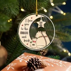 Personalized Polar Bear Family Ornament Acrylic Ornament 2024 For Dad Mom Baby Polar Bear Xmas Ornament Gift Custom Name Parents Kid -Gift Series Store SJORLIKL06102022008AR MK07