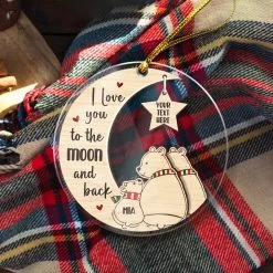 Personalized Polar Bear Family Ornament Acrylic Ornament 2024 For Dad Mom Baby Polar Bear Xmas Ornament Gift Custom Name Parents Kid -Gift Series Store SJORLIKL06102022008AR MK08