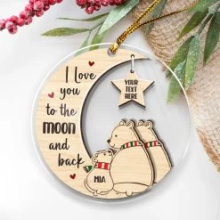 Personalized Polar Bear Family Ornament Acrylic Ornament 2024 For Dad Mom Baby Polar Bear Xmas Ornament Gift Custom Name Parents Kid -Gift Series Store SJORLIKL06102022008AR MK09