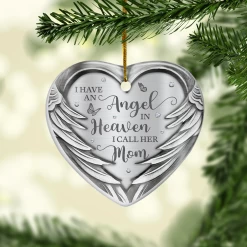 Personalized Memorial Grandma Ornament Custom Photo Ceramic Ornaments 2024 For Grandma Sympathy Gift Loss Of Loved One Ornaments Heart Ornaments -Gift Series Store SJORLIMP05102022003CECI MK05