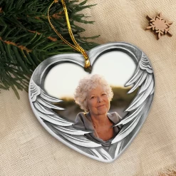 Personalized Memorial Grandma Ornament Custom Photo Ceramic Ornaments 2024 For Grandma Sympathy Gift Loss Of Loved One Ornaments Heart Ornaments -Gift Series Store SJORLIMP05102022003CECI MK07