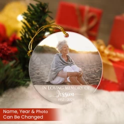 Personalized Memorial Grandma Ornament In Loving Memory Custom Photo Acrylic Ornament 2024 For Customized Grandma Name Ornament -Gift Series Store SJORLIMP19092022007AR MK02