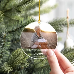 Personalized Memorial Grandma Ornament In Loving Memory Custom Photo Acrylic Ornament 2024 For Customized Grandma Name Ornament -Gift Series Store SJORLIMP19092022007AR MK06