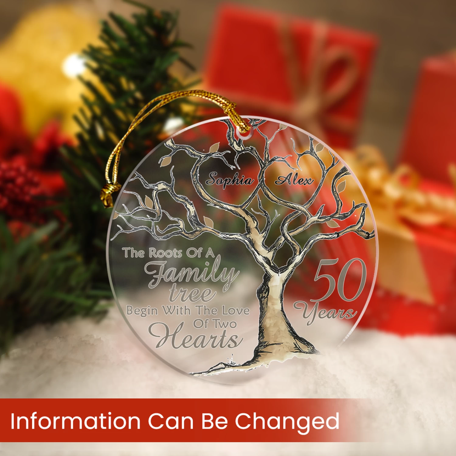 Personalized Anniversary Ornament Married Couple 50th Golden Married Acrylic Ornament 2024 For Xmas Lovers Husband Wife Gift Ideas 5 Personalized Anniversary Ornament Married Couple 50th Golden Married Acrylic Ornament 2024 For Xmas Lovers Husband Wife Gift Ideas - Image 3