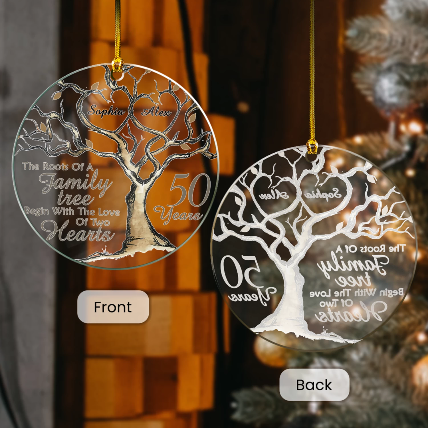 Personalized Anniversary Ornament Married Couple 50th Golden Married Acrylic Ornament 2024 For Xmas Lovers Husband Wife Gift Ideas 6 Personalized Anniversary Ornament Married Couple 50th Golden Married Acrylic Ornament 2024 For Xmas Lovers Husband Wife Gift Ideas - Image 4