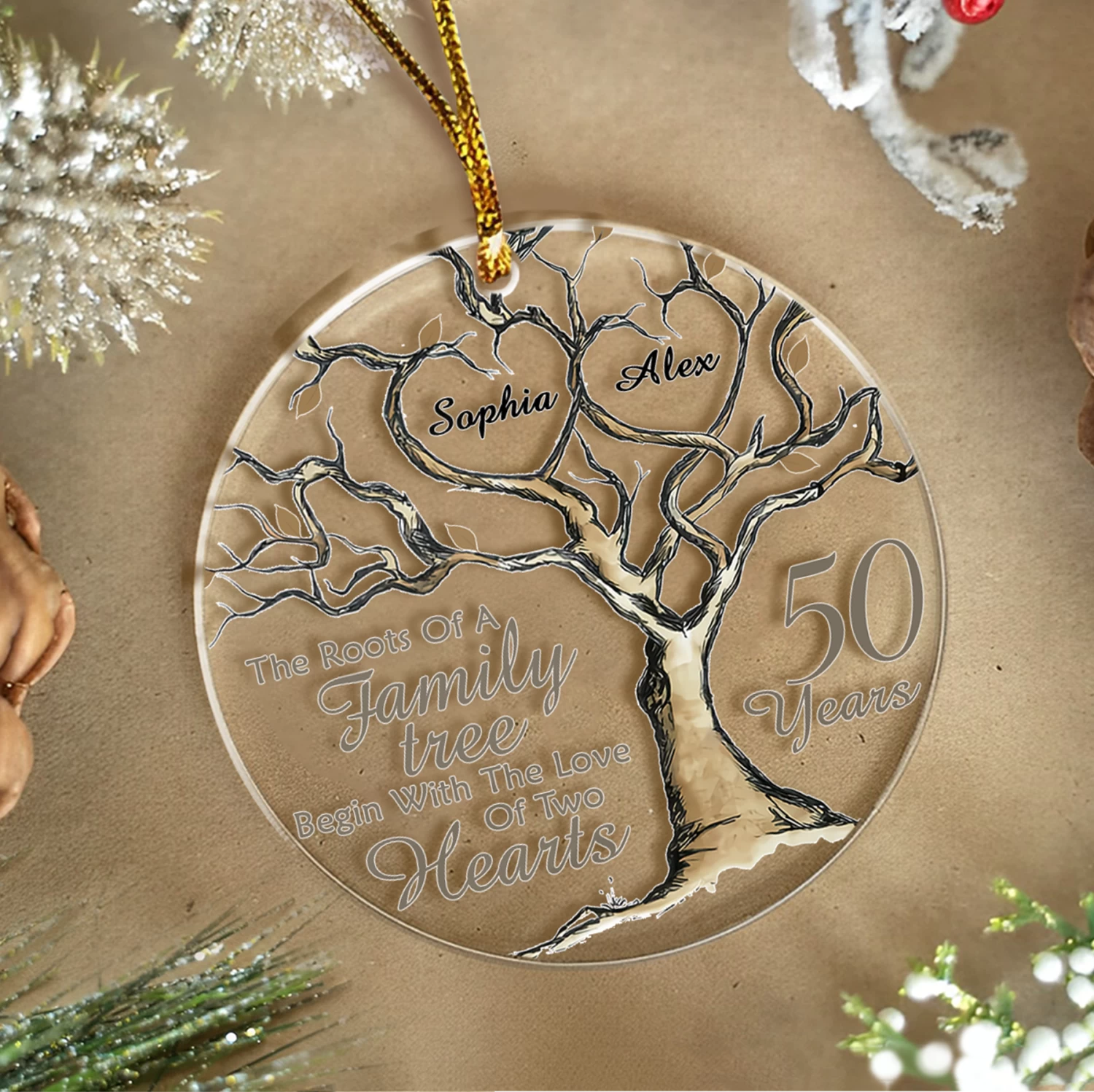 Personalized Anniversary Ornament Married Couple 50th Golden Married Acrylic Ornament 2024 For Xmas Lovers Husband Wife Gift Ideas 8 Personalized Anniversary Ornament Married Couple 50th Golden Married Acrylic Ornament 2024 For Xmas Lovers Husband Wife Gift Ideas - Image 6