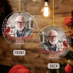 Personalized Memorial Cusstom Photo Ornament Cardinal Acrylic Ornament 2024 For Memorial Loved One Sympathy Gift Keepsake Xmas Gift Ideas -Gift Series Store SJORNTTNN05102022031AR 20MK3