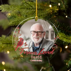 Personalized Memorial Cusstom Photo Ornament Cardinal Acrylic Ornament 2024 For Memorial Loved One Sympathy Gift Keepsake Xmas Gift Ideas -Gift Series Store SJORNTTNN05102022031AR 20MK4