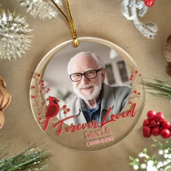 Personalized Memorial Cusstom Photo Ornament Cardinal Acrylic Ornament 2024 For Memorial Loved One Sympathy Gift Keepsake Xmas Gift Ideas -Gift Series Store SJORNTTNN05102022031AR 20MK5