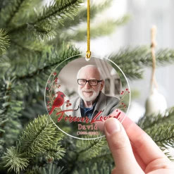 Personalized Memorial Cusstom Photo Ornament Cardinal Acrylic Ornament 2024 For Memorial Loved One Sympathy Gift Keepsake Xmas Gift Ideas -Gift Series Store SJORNTTNN05102022031AR 20MK6