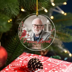 Personalized Memorial Cusstom Photo Ornament Cardinal Acrylic Ornament 2024 For Memorial Loved One Sympathy Gift Keepsake Xmas Gift Ideas -Gift Series Store SJORNTTNN05102022031AR 20MK7