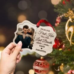 Personalized Couple Ornament From Our First Kiss Till Our Last Breath Aluminum Ornament 2024 For Anniversary Couple Husband & Wife Married -Gift Series Store SJORNTTTH29092022007ME MK06