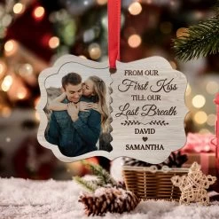 Personalized Couple Ornament From Our First Kiss Till Our Last Breath Aluminum Ornament 2024 For Anniversary Couple Husband & Wife Married -Gift Series Store SJORNTTTH29092022007ME MK08