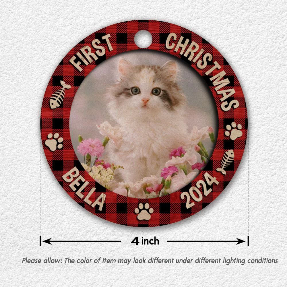 Personalized Cat Ornament First Christmas Custom Photo Wood Ornament 2024 For Kitten Cat Mom Cat Dad Pet Owner Tree Decoration Xmas Gift Ideas 8 Personalized Cat Ornament First Christmas Custom Photo Wood Ornament 2024 For Kitten Cat Mom Cat Dad Pet Owner Tree Decoration Xmas Gift Ideas - Image 6