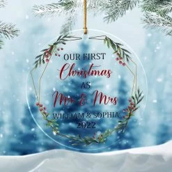 Personalized Acrylic Ornament First Xmas As Mr & Mrs -Gift Series Store personalized acrylic ornament first xmas as mr mrs pt02