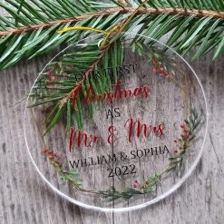 Personalized Acrylic Ornament First Xmas As Mr & Mrs -Gift Series Store personalized acrylic ornament first xmas as mr mrs pt03