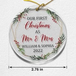 Personalized Acrylic Ornament First Xmas As Mr & Mrs -Gift Series Store personalized acrylic ornament first xmas as mr mrs pt05