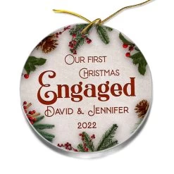Personalized Acrylic Ornament First Xmas Engaged