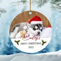 Personalized Acrylic Ornament Puppy First Christmas -Gift Series Store personalized acrylic ornament puppy first christmas pt02