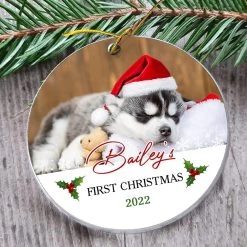 Personalized Acrylic Ornament Puppy First Christmas -Gift Series Store personalized acrylic ornament puppy first christmas pt03
