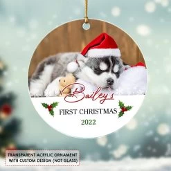 Personalized Acrylic Ornament Puppy First Christmas -Gift Series Store personalized acrylic ornament puppy first christmas pt04