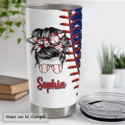 Personalized Baseball Mom Tumbler US Flag Pattern Mother's Day Gift -Gift Series Store personalized baseball mom tumbler us flag pattern mothers day gift pt03