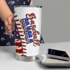 Personalized Baseball Mom Tumbler US Flag Pattern Mother's Day Gift -Gift Series Store personalized baseball mom tumbler us flag pattern mothers day gift pt04