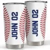 Personalized Baseball Tumbler Custom Name Number For Fans Boy Lover -Gift Series Store personalized baseball tumbler custom name number for fans boy lover main