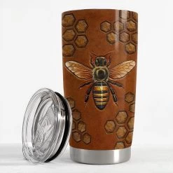 Personalized Bee Tumbler Leather Drawing Style For Animal Lover -Gift Series Store personalized bee tumbler leather drawing style for animal lover pt02