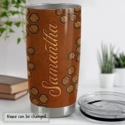 Personalized Bee Tumbler Leather Drawing Style For Animal Lover -Gift Series Store personalized bee tumbler leather drawing style for animal lover pt03