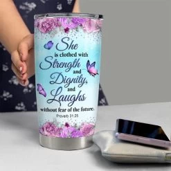 Personalized Bible Faith Tumbler Butterfly Inspiration Gift For Girl -Gift Series Store personalized bible faith tumbler butterfly inspiration gift for girl pt04