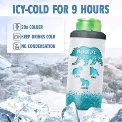 Personalized Blue Mama Bear Can Cooler Tough As A Mother For Mother's Day -Gift Series Store personalized blue mama bear can cooler tough as a mother for mothers day pt03