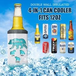 Personalized Blue Mama Bear Can Cooler Tough As A Mother For Mother's Day -Gift Series Store personalized blue mama bear can cooler tough as a mother for mothers day pt04