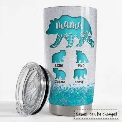 Personalized Blue Mama Bear Tumbler Tough As A Mom Mother's Day Gifts -Gift Series Store personalized blue mama bear tumbler tough as a mom mothers day gifts pt02