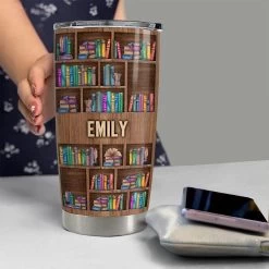 Personalized Book Lovers Tumbler Bookshelf Bookworm Reader Girl Women -Gift Series Store personalized book lovers tumbler bookshelf bookworm reader girl women pt04