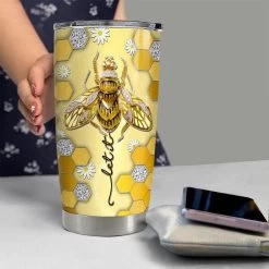 Personalized Bumble Bee Tumbler Jewelry Style Flower For Animal Lover -Gift Series Store personalized bumble bee tumbler jewelry style flower for animal lover pt02
