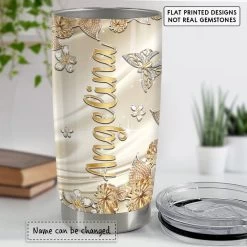 Personalized Butterfly Tumbler Golden Sheen Jewelry Drawing Style -Gift Series Store personalized butterfly tumbler golden sheen jewelry drawing style pt02