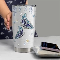 Personalized Butterfly Tumbler Jewelry Drawing For Animal Lover -Gift Series Store personalized butterfly tumbler jewelry drawing for animal lover pt03