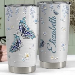 Personalized Butterfly Tumbler Jewelry Drawing For Animal Lover -Gift Series Store personalized butterfly tumbler jewelry drawing for animal lover pt04