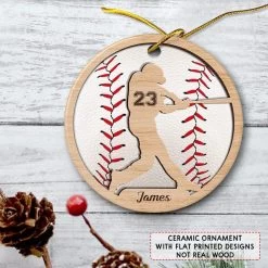 Personalized Ceramic Baseball Ornament & Number -Gift Series Store personalized ceramic baseball ornament number pt03