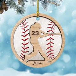 Personalized Ceramic Baseball Ornament & Number -Gift Series Store personalized ceramic baseball ornament number pt04