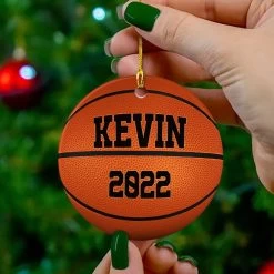Personalized Ceramic Basketball Ornament Christmas Gift -Gift Series Store personalized ceramic basketball ornament christmas gift pt03