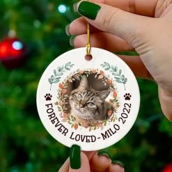 Personalized Ceramic Cat Memorial Ornament Christmas -Gift Series Store personalized ceramic cat memorial ornament christmas pt05